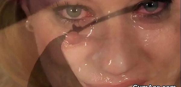  Spicy idol gets cumshot on her face swallowing all the semen